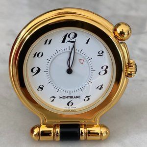 MONT BLANC MEISTERSTUCK TIMEPIECE GILT CLOCK